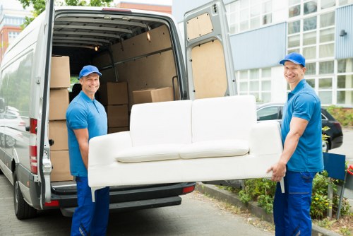 Man and van service helping with moving boxes in Pimlico