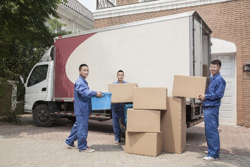 Packed boxes and furniture ready for a Pimlico house move